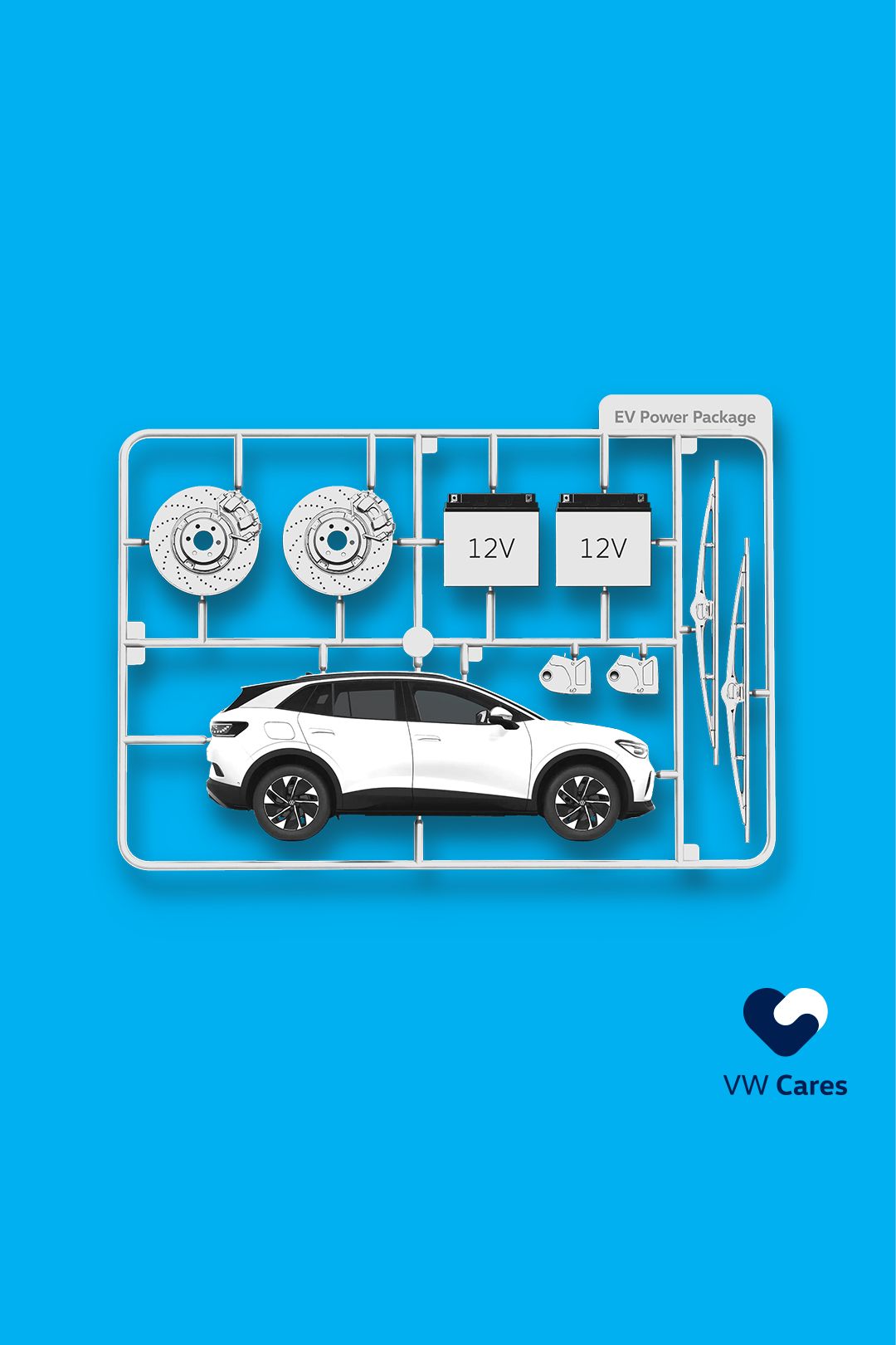 An illustration of what the EV Power Package contains