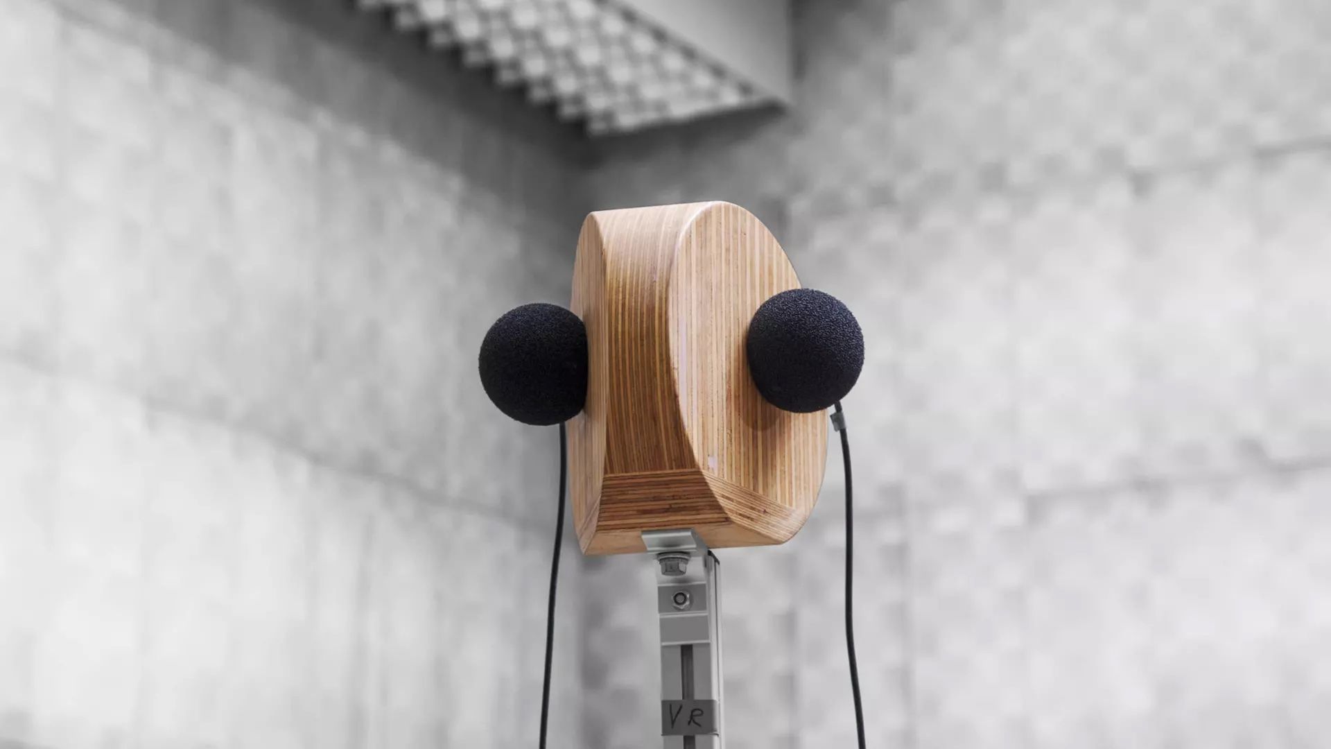 Two microphones are attached to a separator disc			