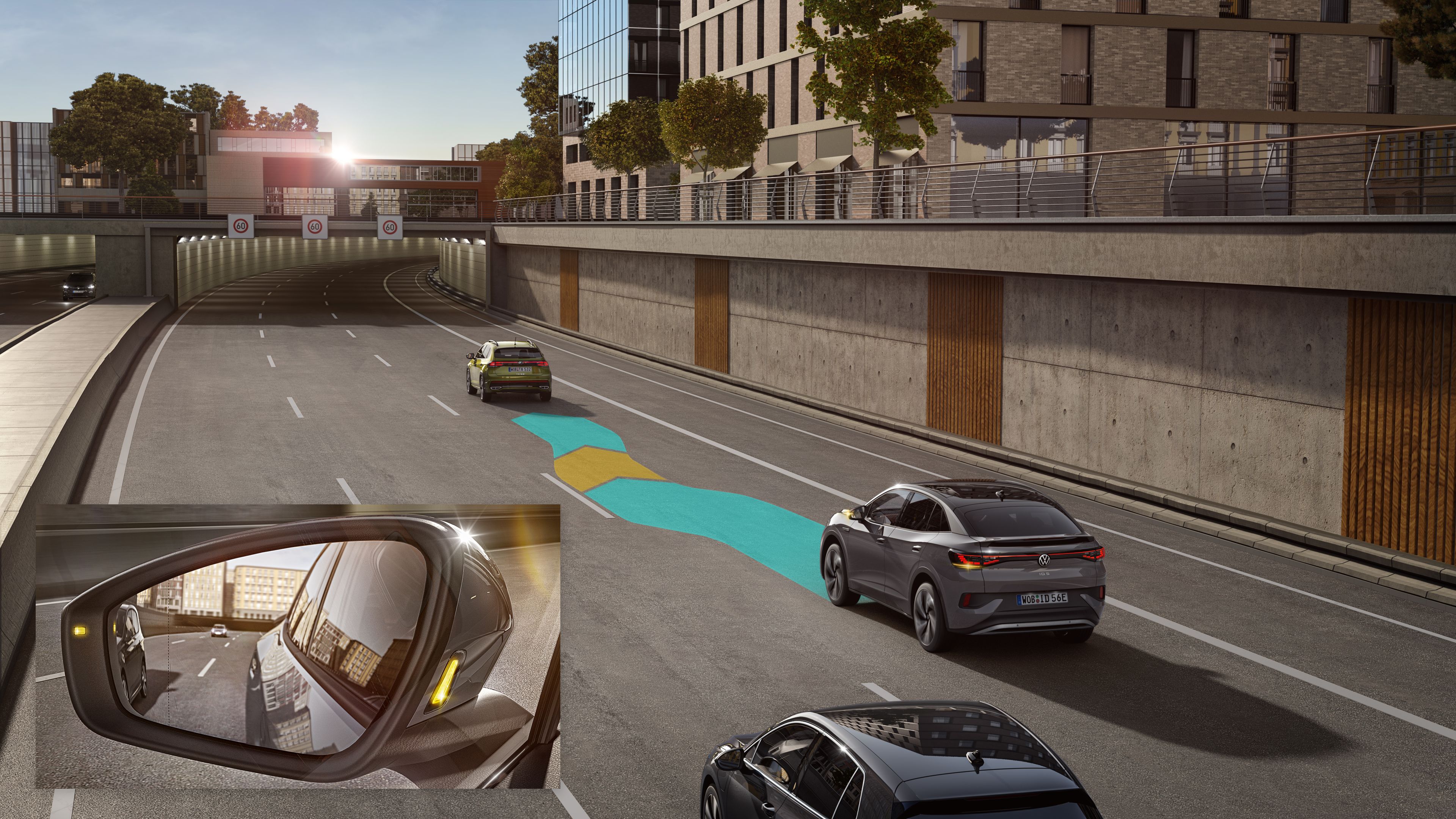 Side Assist with Rear Traffic Alert enhances the vehicle's capabilities and aids the driver during lane changes or overtaking manoeuvres.