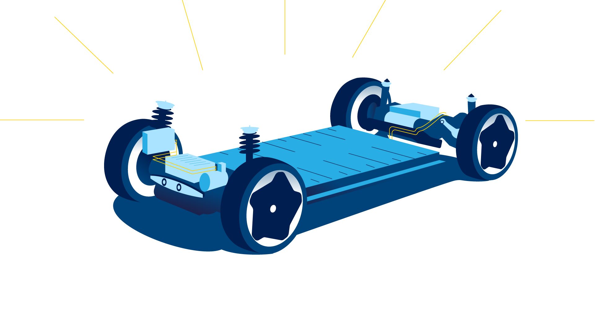 Illustration of the battery framework of the car
