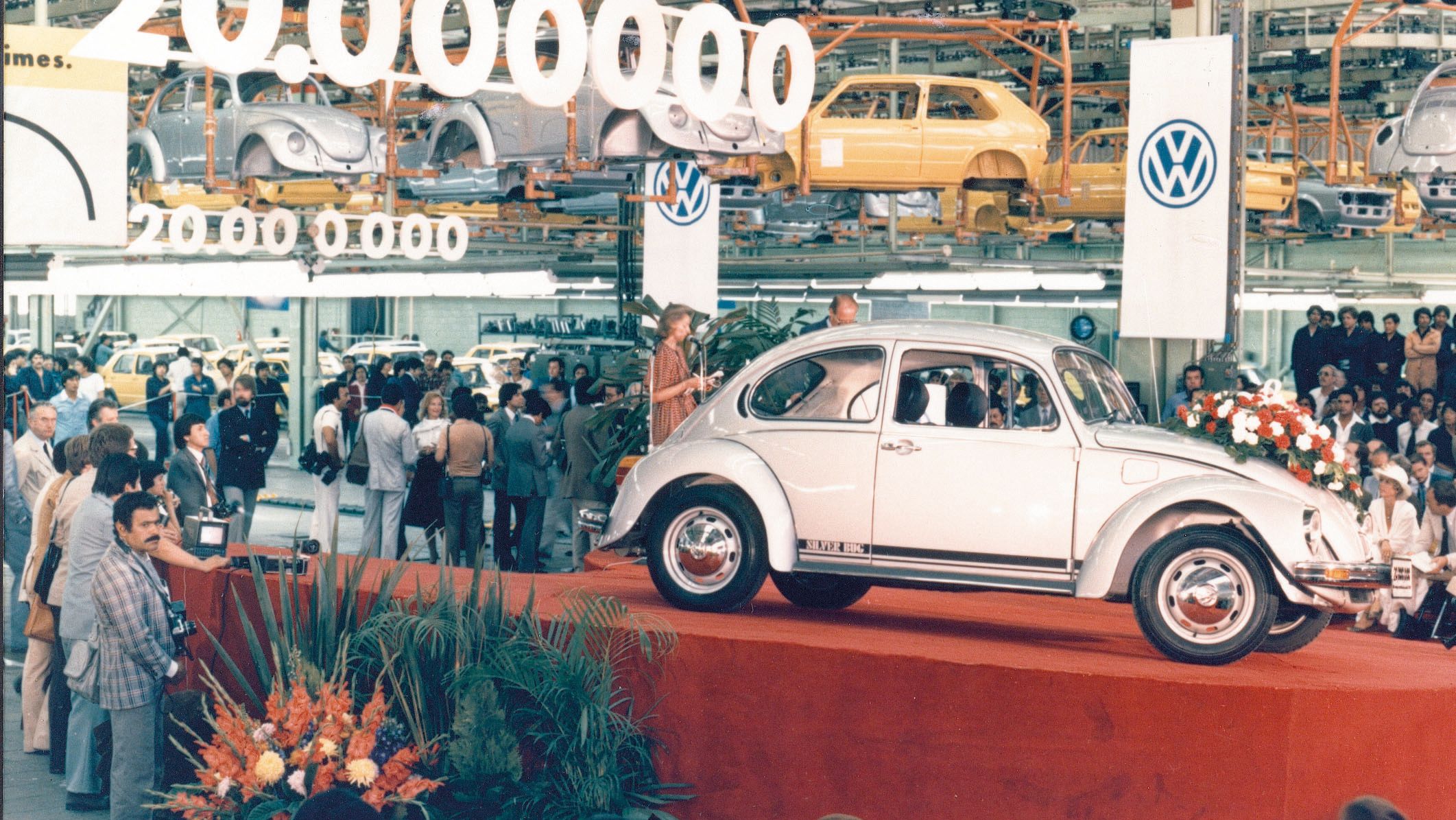 A classic Volkswagen Roadshow with the Volkswagen Beetle as the highlight display during its time.