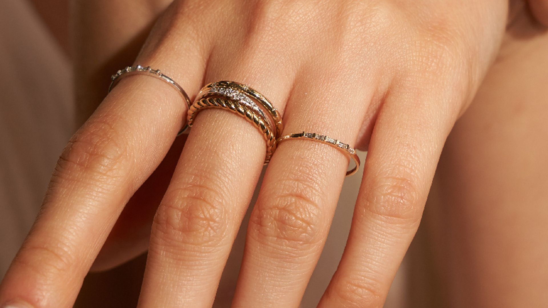 Hand displaying rings
