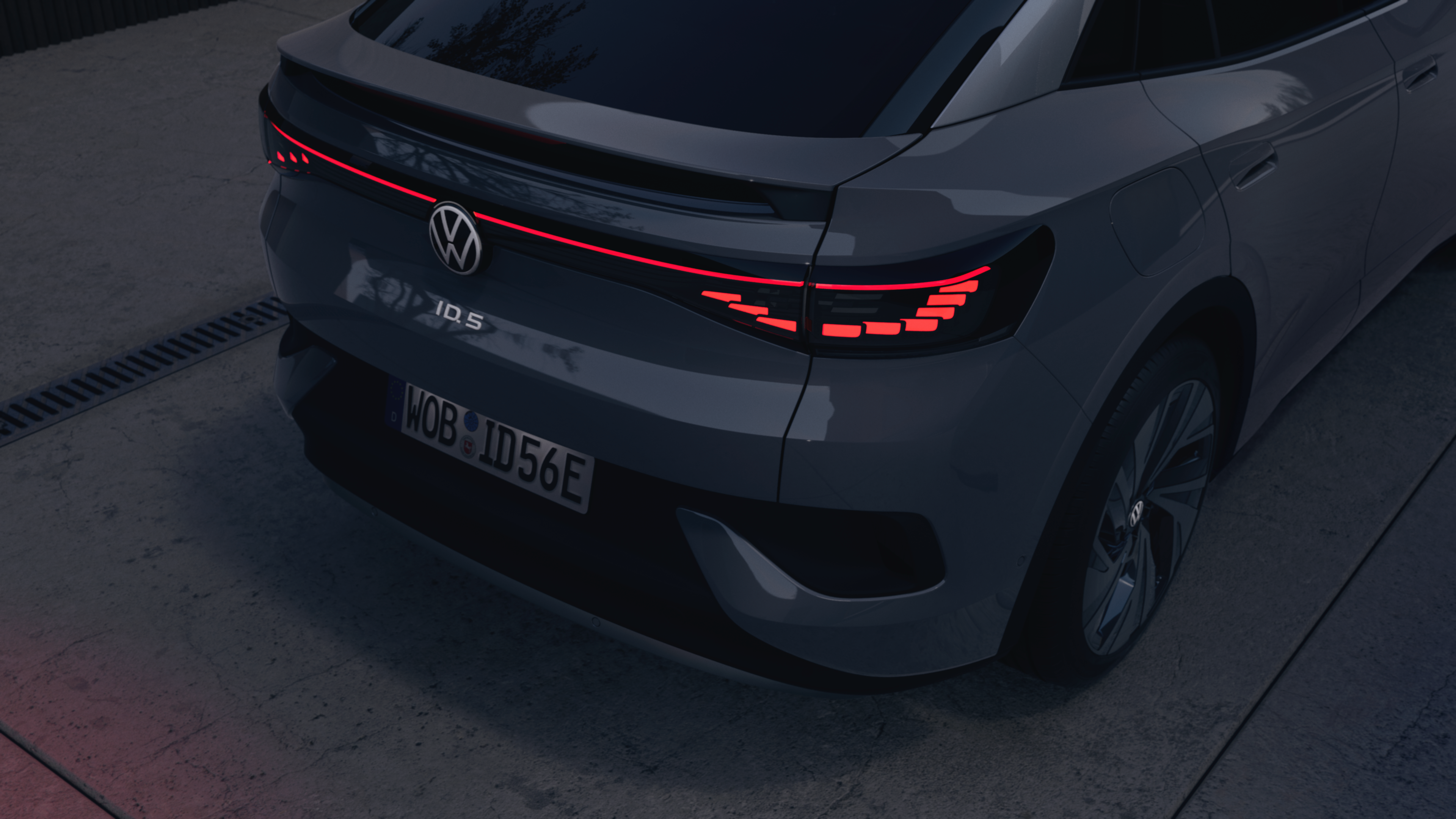 The rear lights of Volkswagen ID.5 