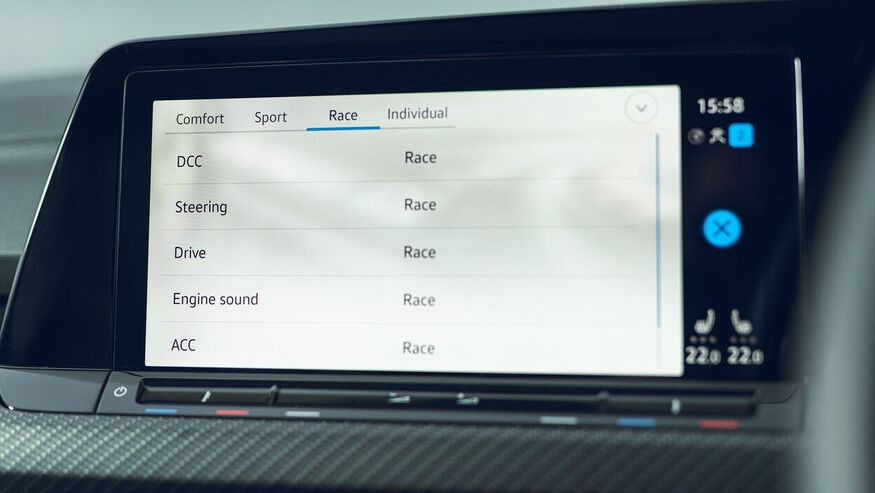Infotainment display featuring the Vehicle Dynamics Manager enhancing handling: integrates XDS, DCC, and torque vectoring for optimized performance
