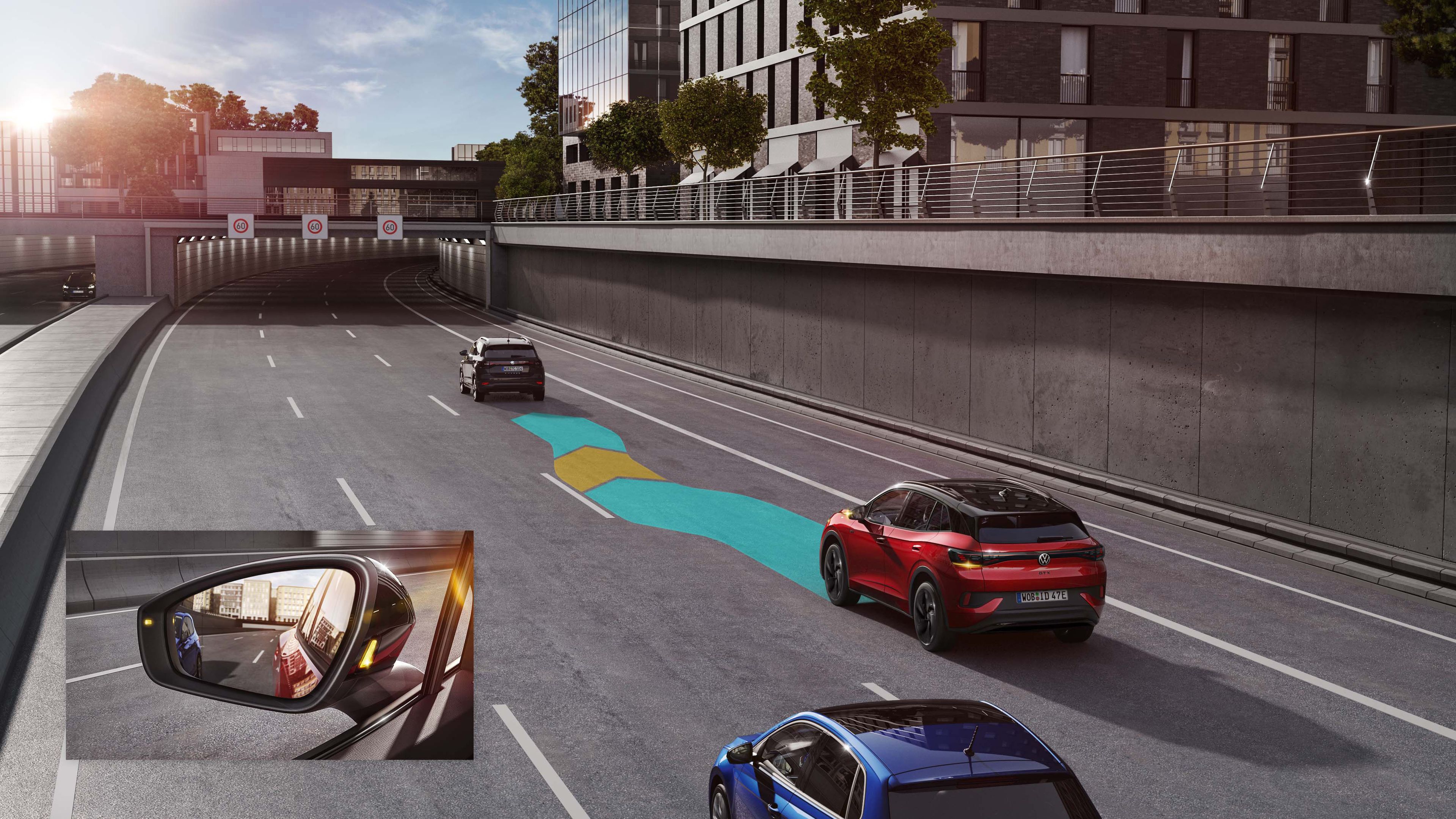 Side Assist with Rear Traffic Alert enhances the vehicle's capabilities and aids the driver during lane changes or overtaking manoeuvres.