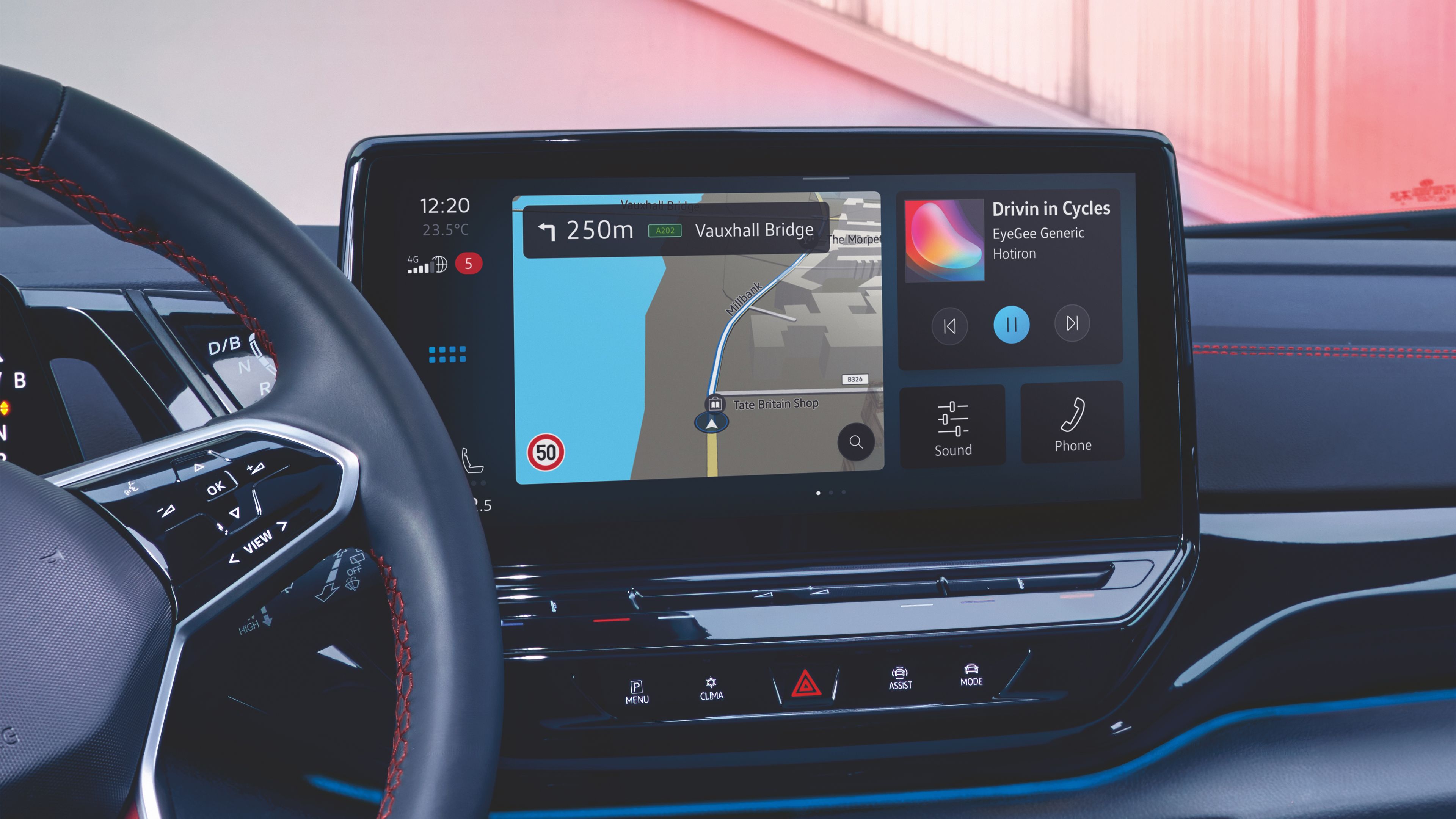 The navigation system is seen being used in the Volkswagen ID.4 GTX.