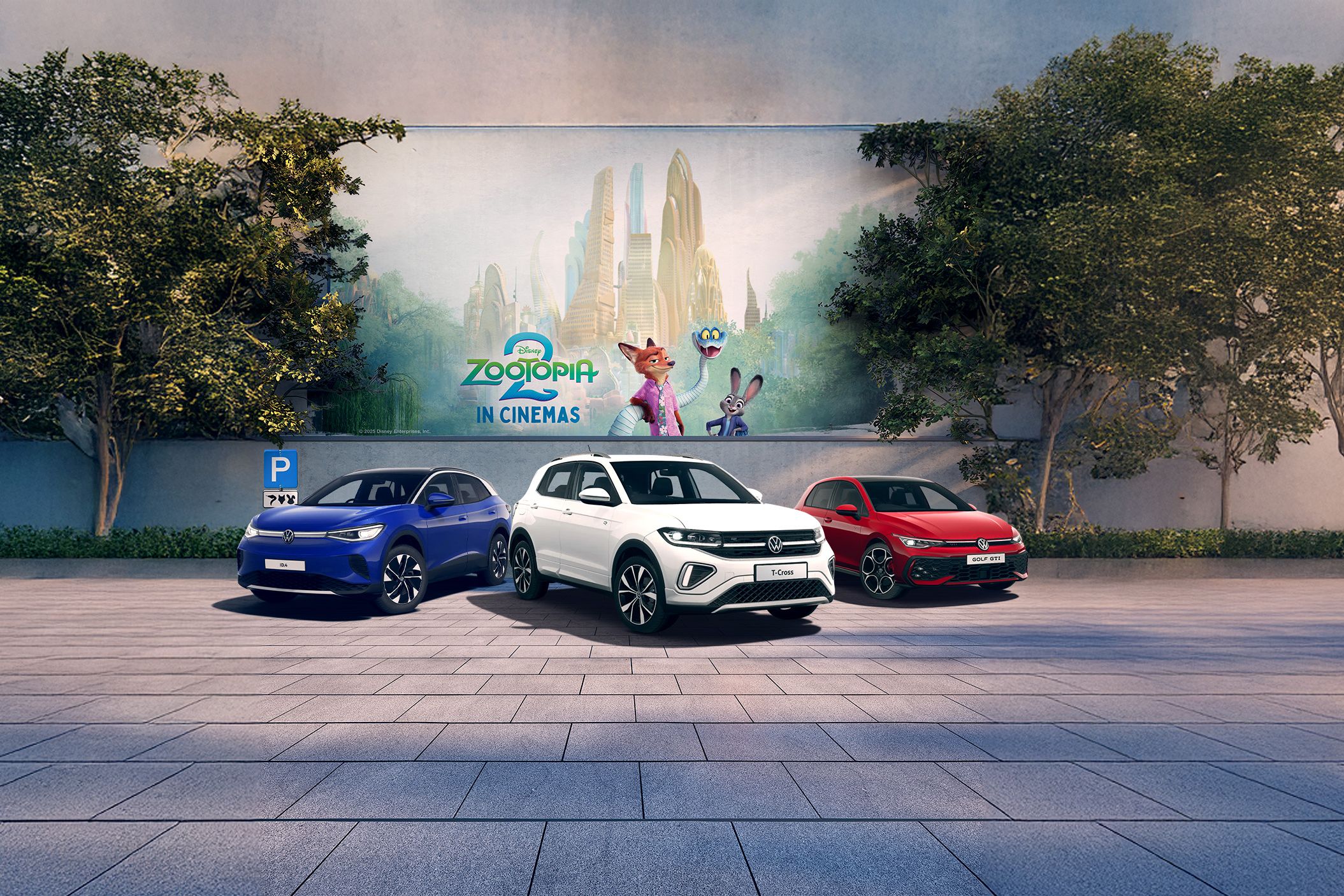 Volkswagen ID.4, T-Cross & Golf GTI x Zootopia Partnertship - banner