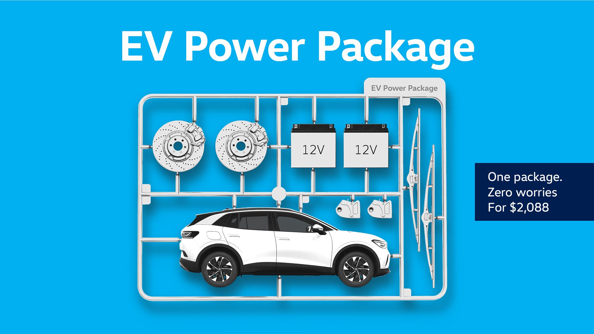 An illustration of what the EV Power Package contains