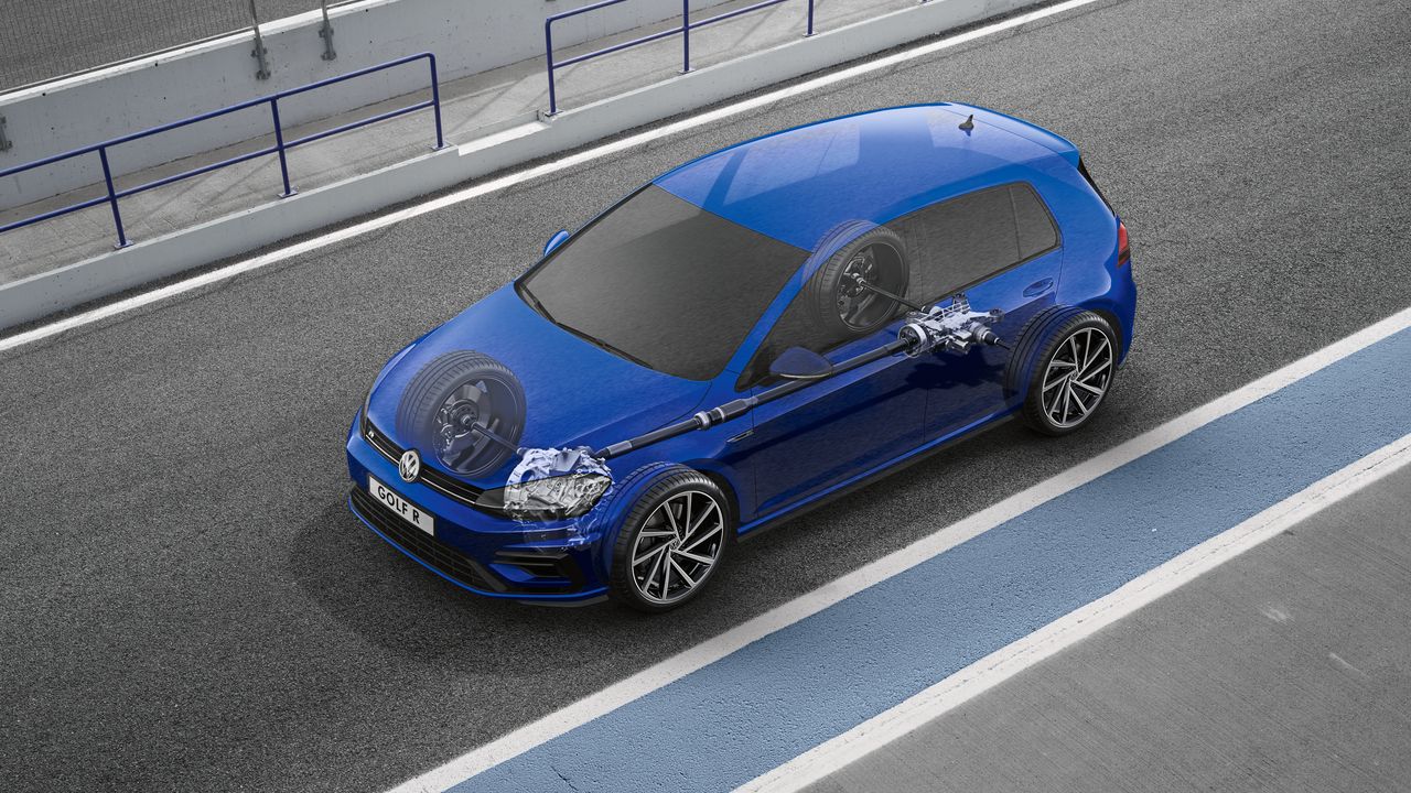 An image depicting the interaction of a Volkswagen vehicle's dynamic sensors, engine management system and gearbox.